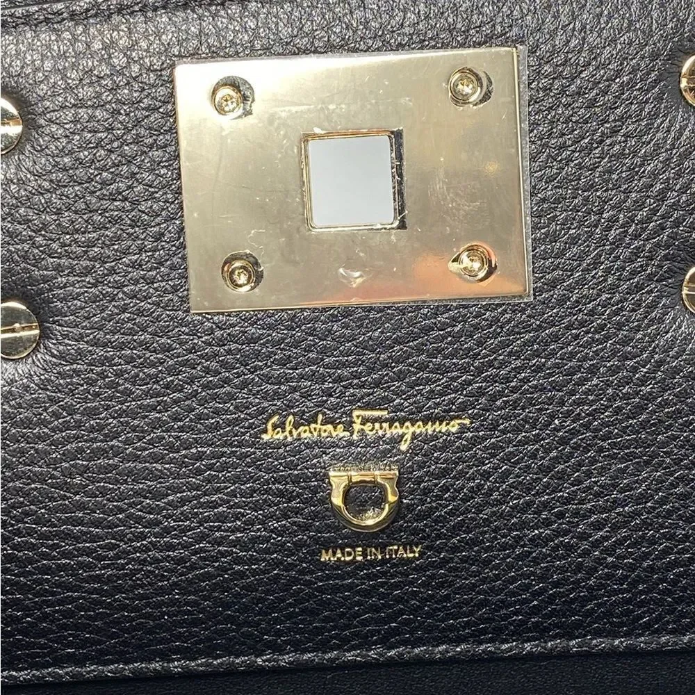 Salvatore Ferragamo Studio Bag Small Leather Satchel